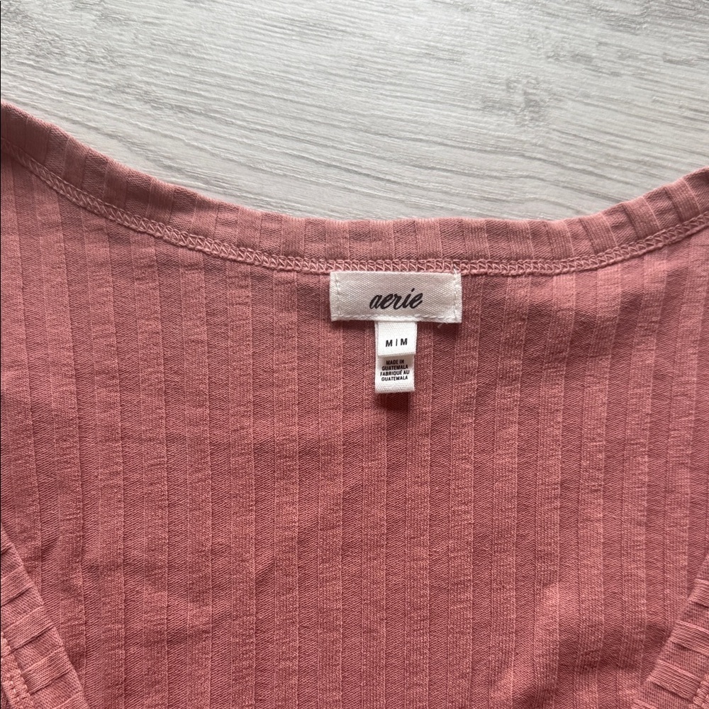Aerie Ribbed Mauve Cardigan - Picture 2 of 2